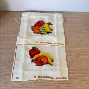Sunset Designs Embroidered Fruit Panels - Red, Yellow, Green